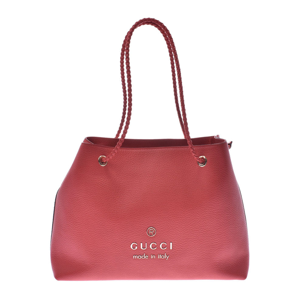 GUCCI グッチ 赤系(朱色) 419689 レディース カーフ トートバッグ Aランク 中古 