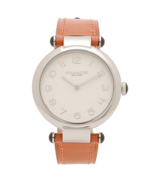 コーチ レディース 時計 ケリー 34mm クォーツ シルバー ブラウン COACH 14504000 レザー