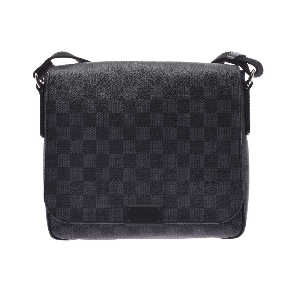 LOUIS VUITTON ルイヴィトン ダミエ グラフィット ディストリクトPM 旧型 黒/グレー N41260 メンズ ショルダーバッグ ABランク 中古 