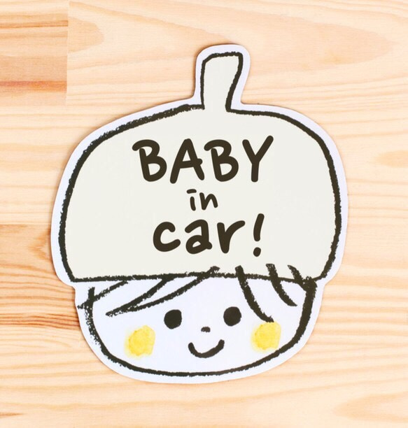 BABY IN CAR ベビーインカー マグネットステッカー(ミルク）