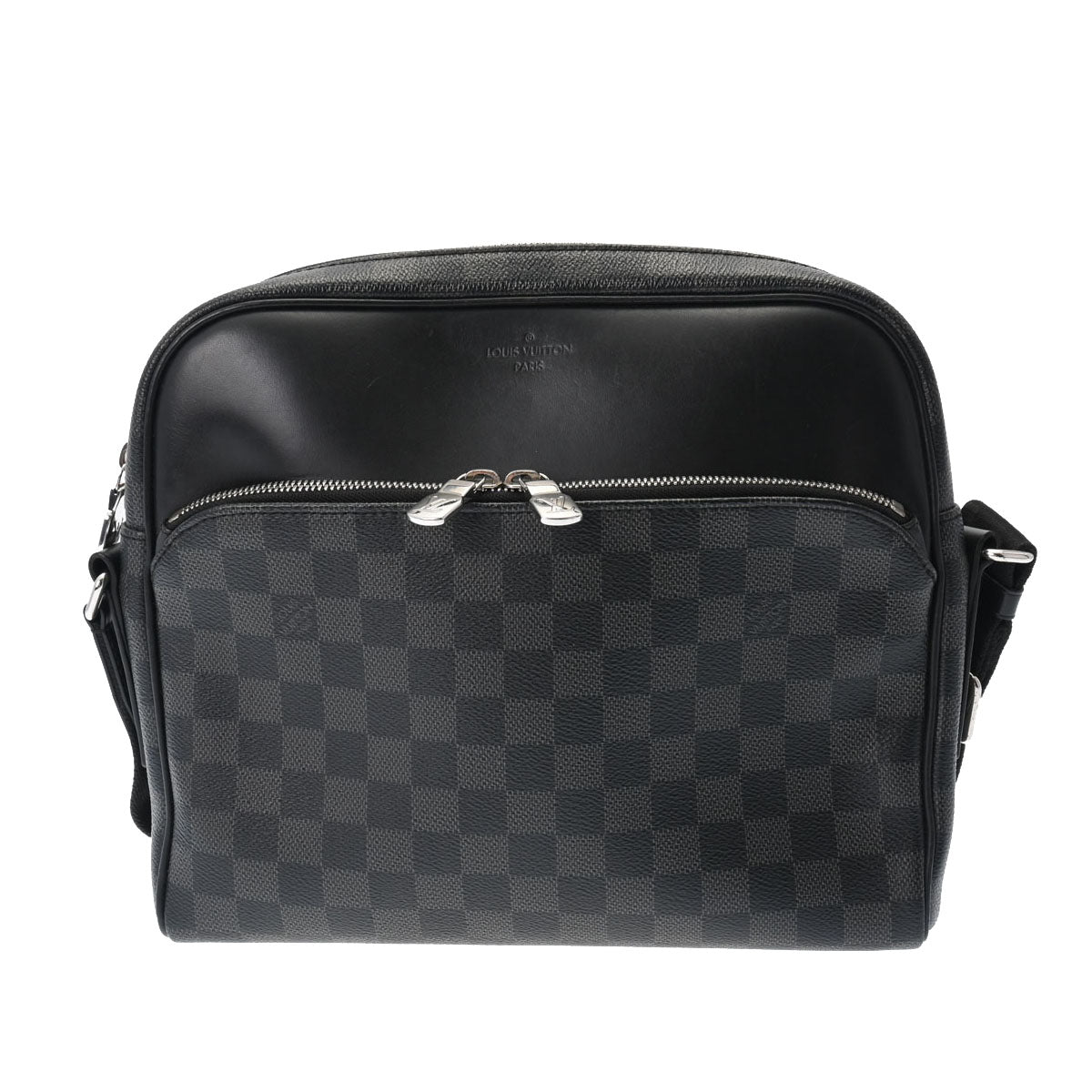 LOUIS VUITTON ルイヴィトン ダミエグラフィット デイトンPM 黒/グレー N41408 メンズ ダミエグラフィットキャンバス ショルダーバッグ ABランク 中古 