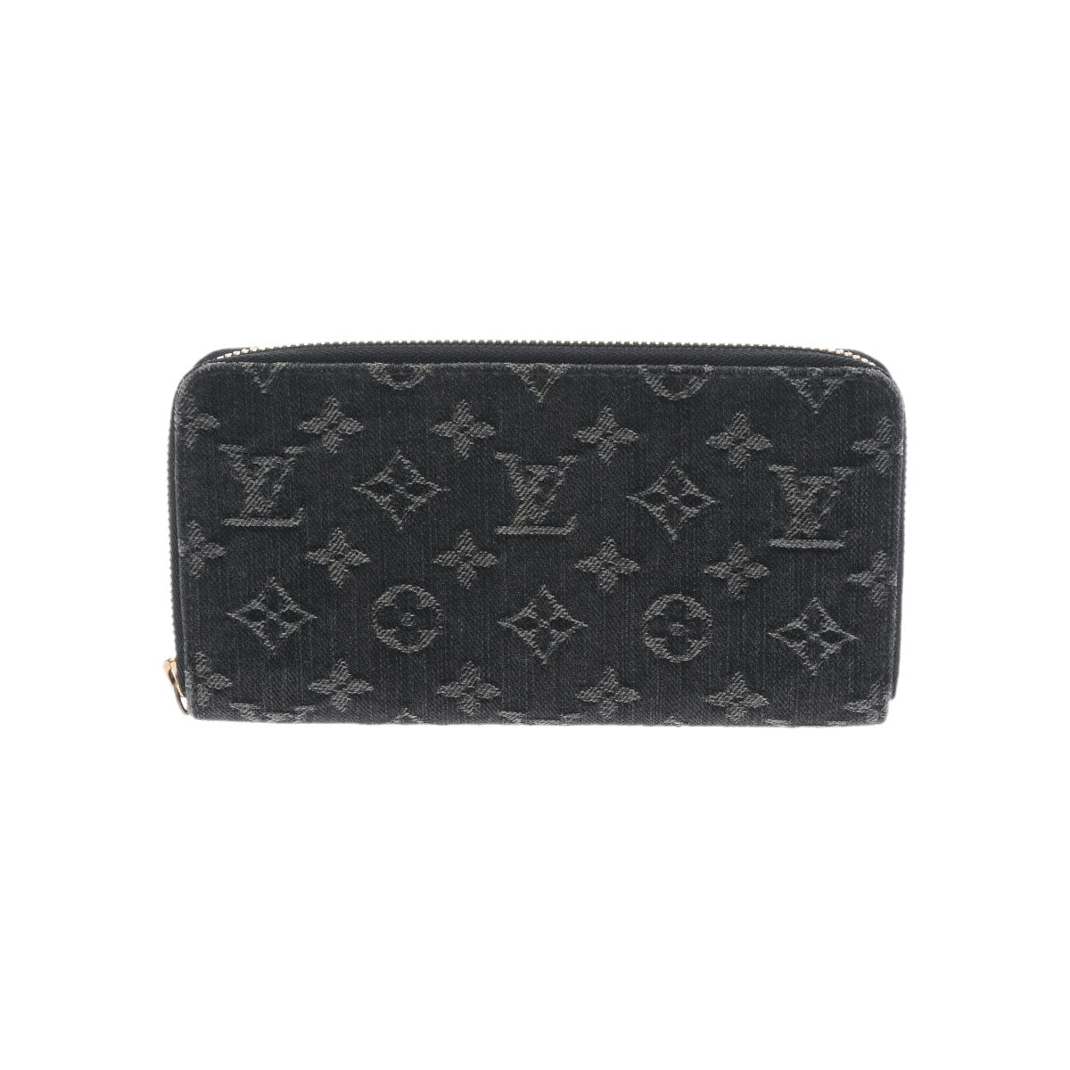 LOUIS VUITTON ルイヴィトン モノグラムデニム ジッピーウォレット 黒 M95614 ユニセックス デニム 長財布 ABランク 中古 