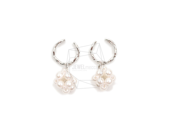 ERG-2092-R【2個入り】パールラウンドイヤーカフ/Pearl Round Earcuffs Earrings