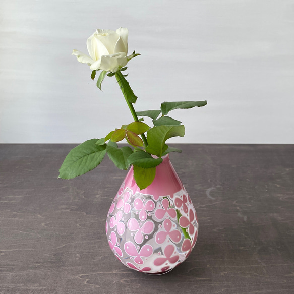 pattern vase  桃色花