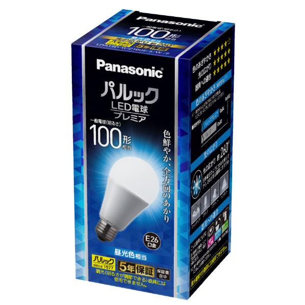 パナソニック LED電球 E26口金 全光束1520lm(12．5W一般電球タイプ 全方向タイプ) 昼光色相当 パルック プレミア LDA13DGZ100ESWF