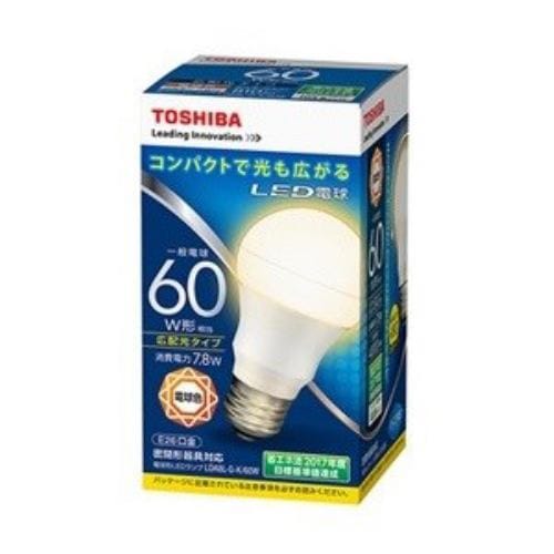 東芝 LDA8L-G-K/60W 調光器非対応LED電球（一般電球形・全光束810lm/電球色・口金E26）