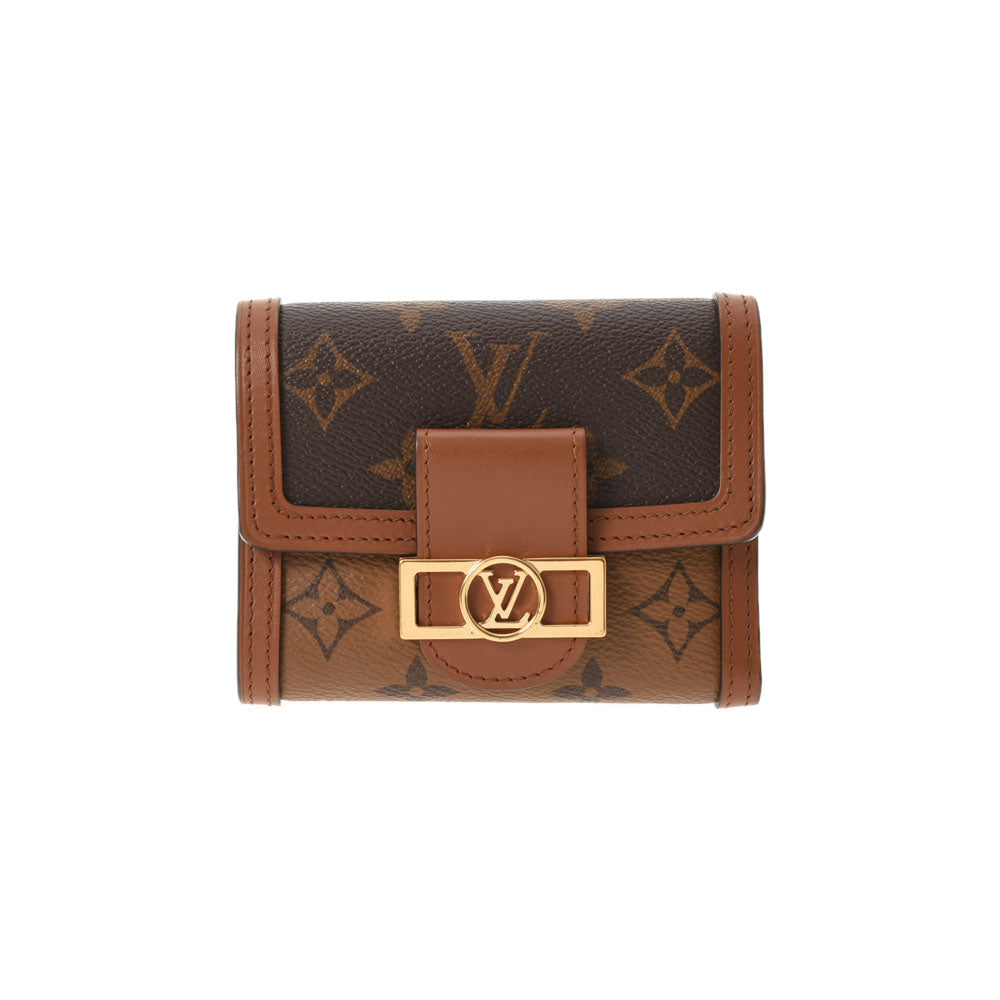 LOUIS VUITTON ルイヴィトン モノグラム ポルトフォイユ ドーフィーヌ コンパクト ブラウン M68725 レディース モノグラムキャンバス 三つ折り財布 Bランク 中古 