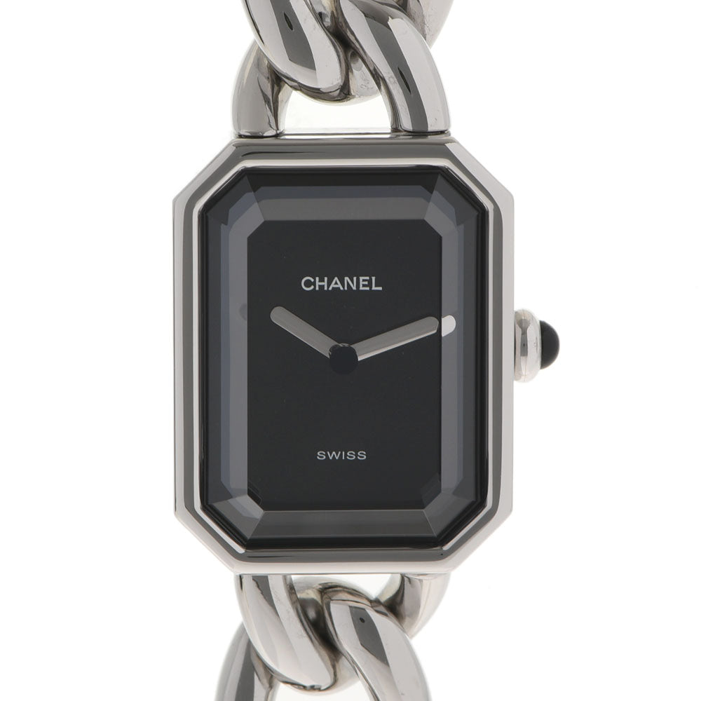 CHANEL シャネル プルミエール サイズL H0452 レディース SS 腕時計 クオーツ 黒文字盤 Aランク 中古 