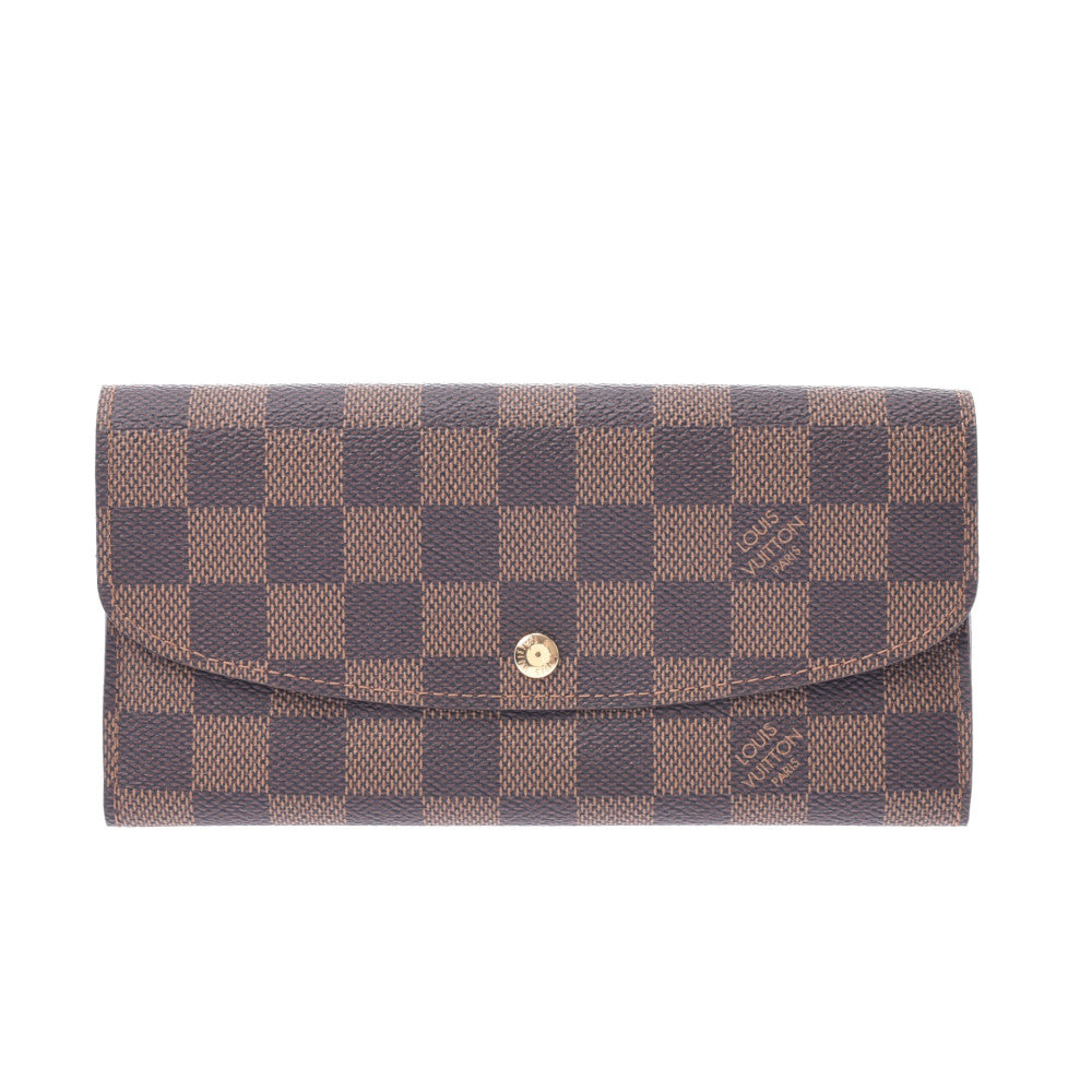 LOUIS VUITTON ルイヴィトン ダミエ ポルトフォイユエミリー ブラウン N63019 レディース ダミエキャンバス 長財布 Aランク 中古 