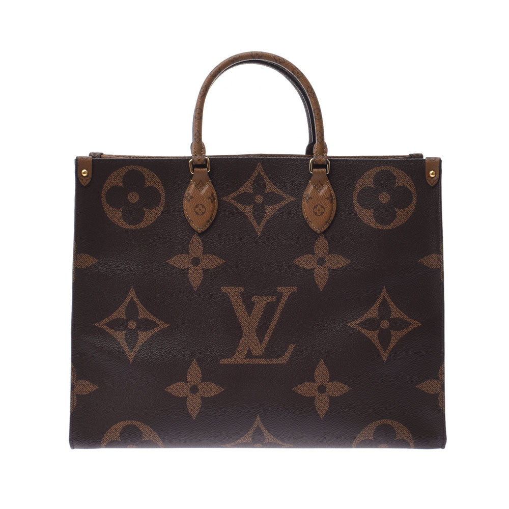 LOUIS VUITTON ルイヴィトン モノグラム リバース オンザゴーGM ブラウン M44576 ユニセックス モノグラムキャンバス 2WAYバッグ 新同 中古 