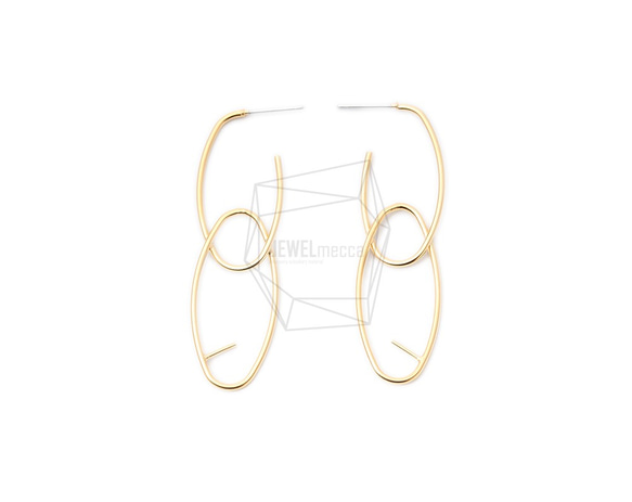 ERG-1163-MG【2個入り】リンクフープピアス,Linked Hoop Earring Post