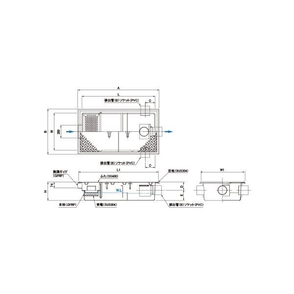 第一機材 グリーストラップ RZI型 SE-151SA-RZNIフタSUS 1個（直送品）