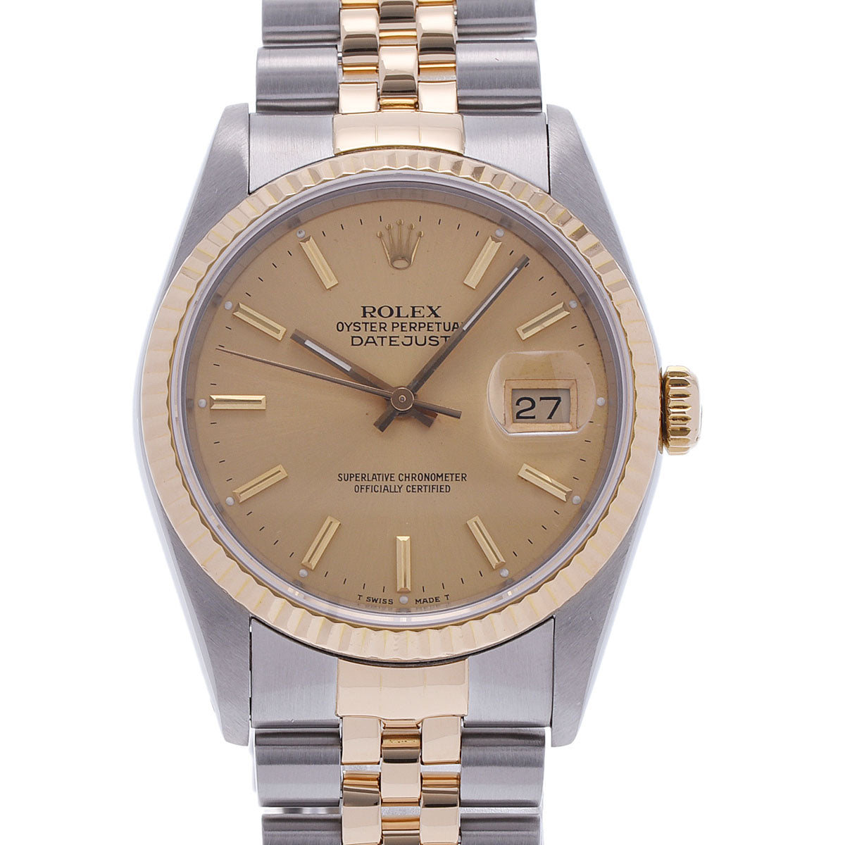 ROLEX ロレックス デイトジャスト 16233 メンズ YG/SS 腕時計 自動巻き シャンパン文字盤 Aランク 中古 