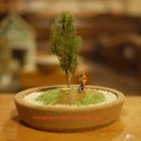 ジオラマインテリア　小さな風景miniature tree　田舎の小道