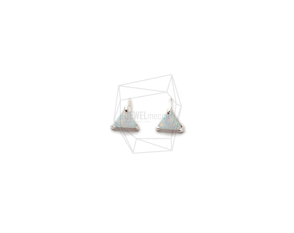 ERG-1659-R【2個入り】オパールピアス   ,Synthetic opal Post Earring