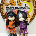 【送料無料】ハロウィン黒猫コーデ(パープル) オビツ11オリジナル ハンドメイド