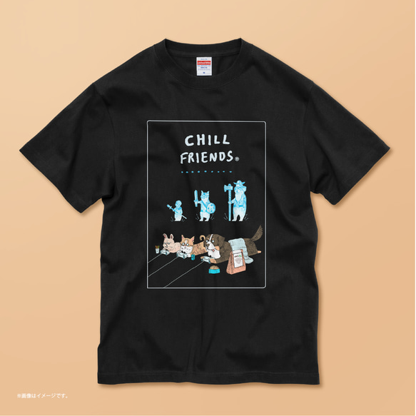 「CHILL FRIENDS お留守番ゲーマーたち。」コットンTシャツ/送料無料