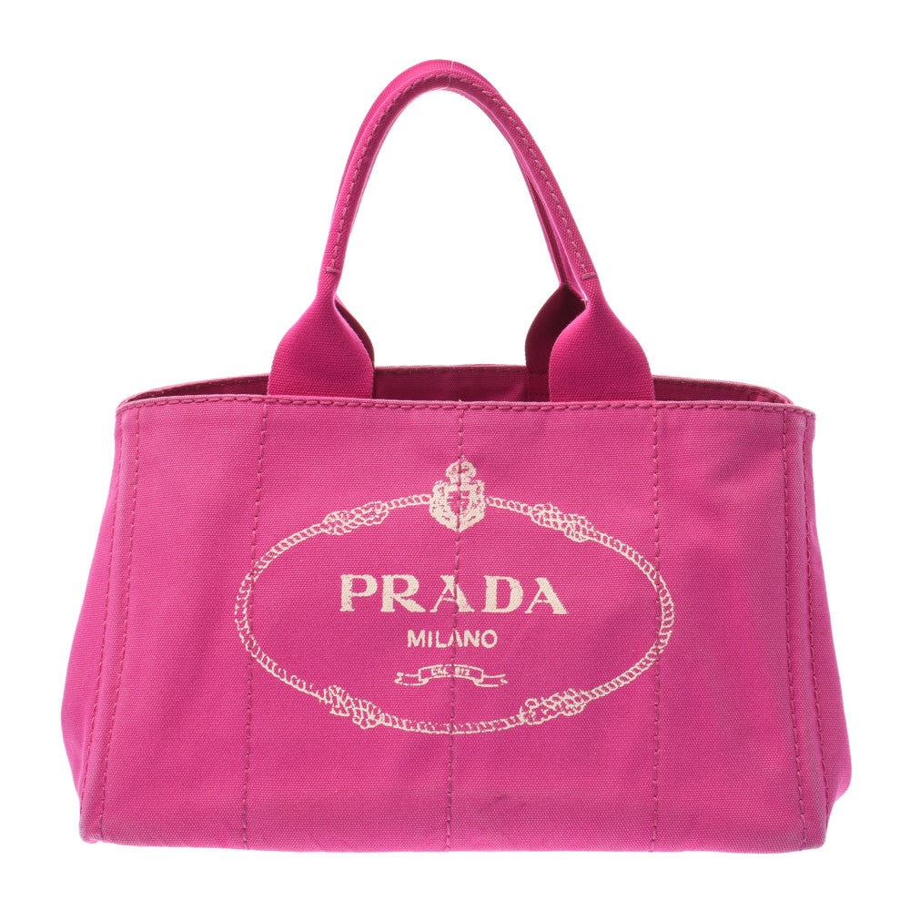 【2025カレンダーの人気アイテム】 PRADA プラダ カナパ ピンク BN1877 レディース キャンバス トートバッグ Bランク 中古 _画像1