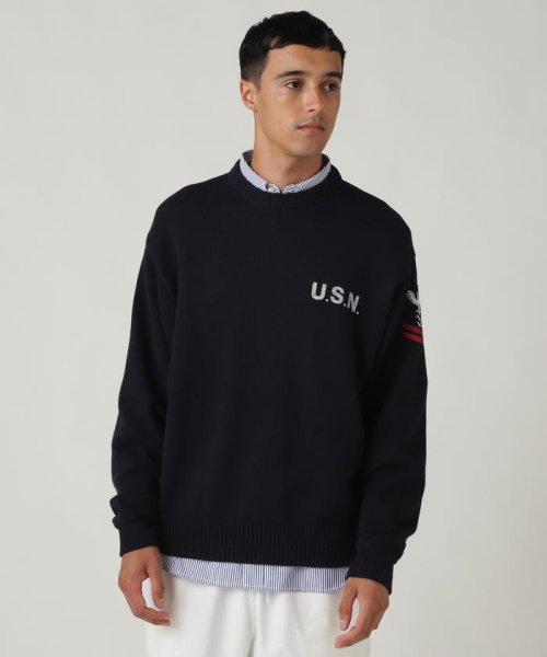 NAVAL CREWNECK KNIT / ネイバル クルーネック ニット / AVIREX / アヴィレックス