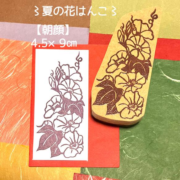 〻夏のはんこ〻【【朝顔】4.5×10㎝