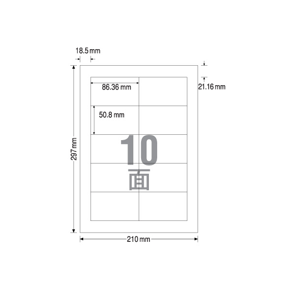 TAC ラベルシール A4 10面 四辺余白 100枚 1冊（100枚） F840010