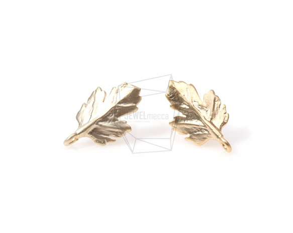 ERG-199-MG【2個入り】リーフピアス,Leaf Earring Post/8mm x 13mm