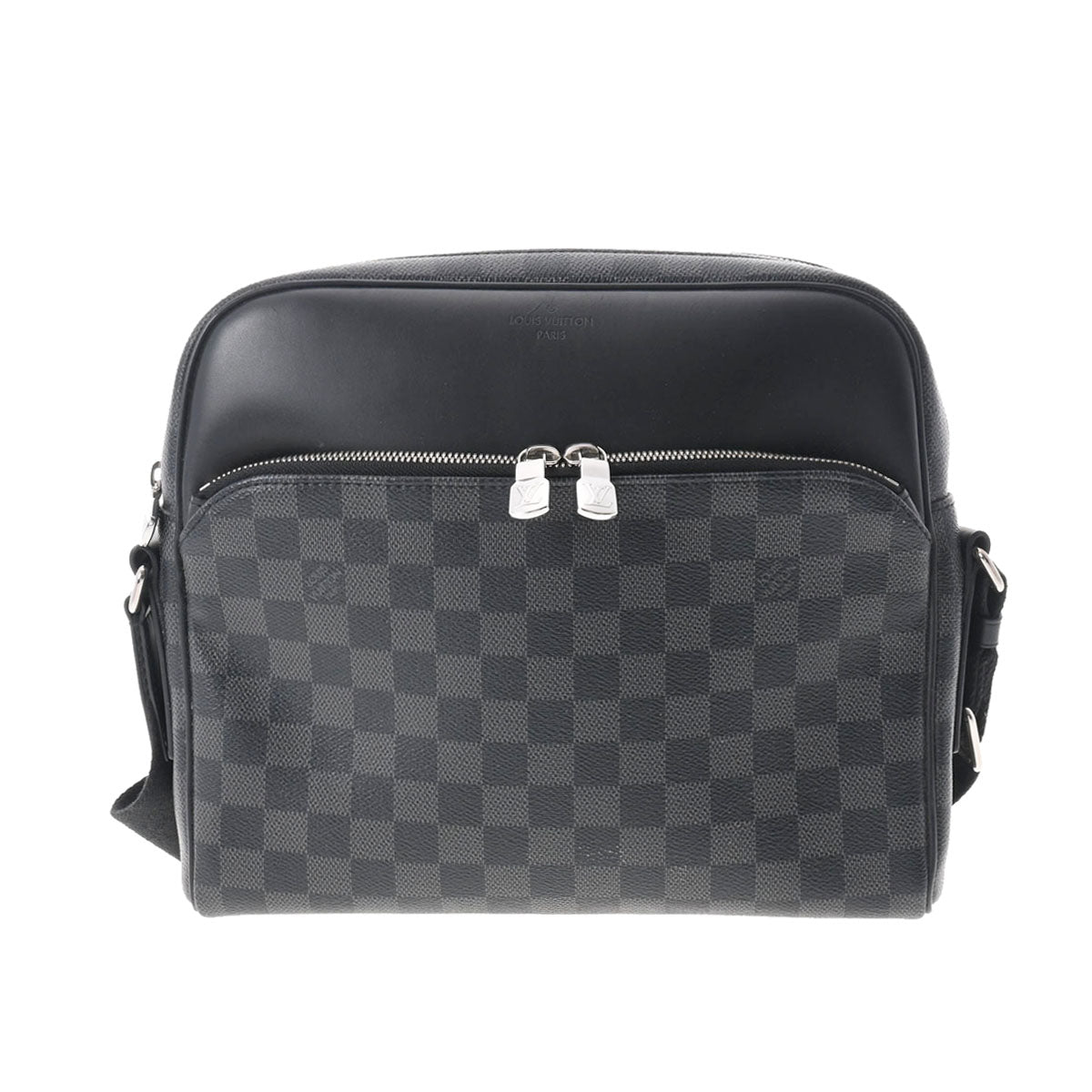 LOUIS VUITTON ルイヴィトン ダミエ グラフィット デイトンPM 黒/グレー N41408 メンズ ダミエグラフィットキャンバス ショルダーバッグ Bランク 中古 