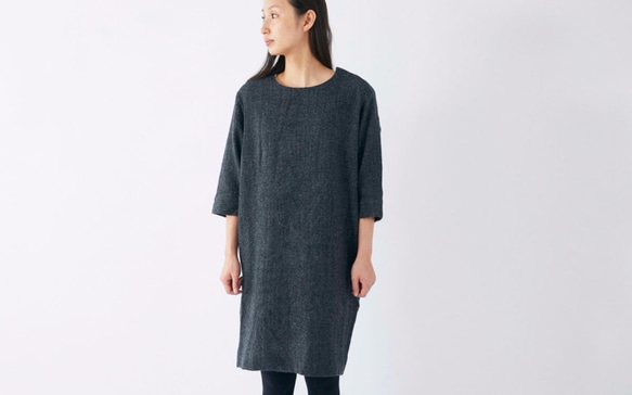 【送料無料】enrica herringbone dress black /size40