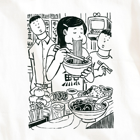 半袖 Tシャツ 『もりもり食べる子』 メンズ レディース ラーメン