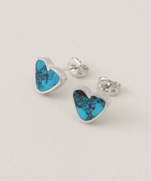 【PREEK/プリーク】rough heart turquoise earrings