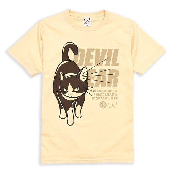 SCOPYネコTシャツ「DEVIL EAR」 ナチュラル