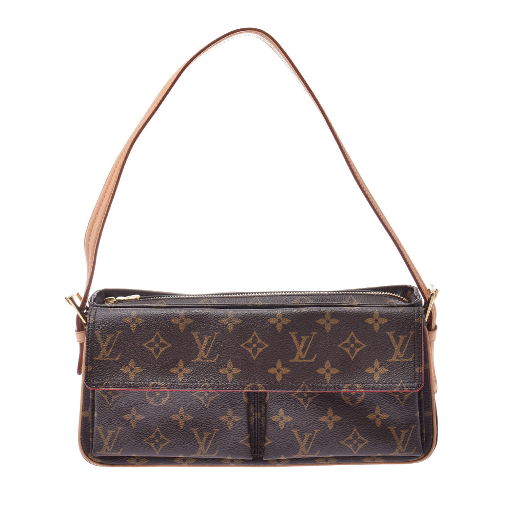 LOUIS VUITTON ルイヴィトン モノグラム ヴィバシテMM ブラウン M51164 レディース モノグラムキャンバス ショルダーバッグ Aランク 中古 