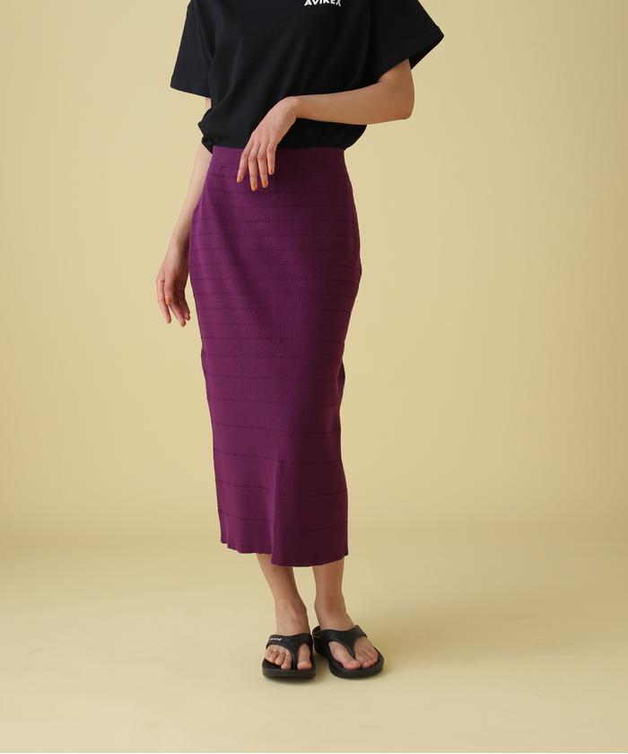 AVIREX/PANEL BORDER KNIT SKIRT/ パネルボーダーニットスカート