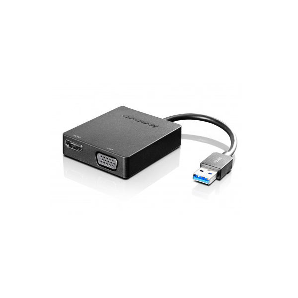 Lenovo ユニバーサル　ＵＳＢ３．０ーＶＧＡ／ＨＤＭＩアダプター 4X90H20061 1本（直送品）