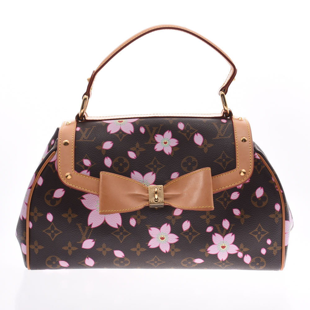 LOUIS VUITTON ルイヴィトン モノグラム チェリーブロッサム サックレトロPM ブラウン M92012 レディース ハンドバッグ Bランク 中古 