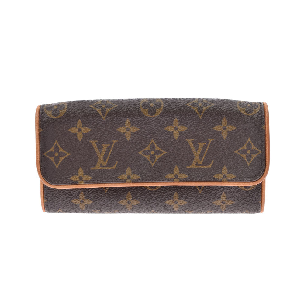 【お歳暮】LOUIS VUITTON ルイヴィトン モノグラム ポシェットツインPM ブラウン M51854 ユニセックス モノグラムキャンバス ショルダーバッグ Bランク 中古 _画像1