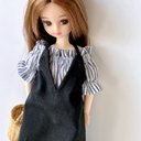 サロペットスカート.リカちゃん ブライスの洋服。Vネック