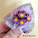 【再販】ミニチュアお花の花束(濃いパープル)