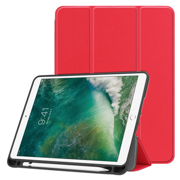 aglow iPad 9．7インチ 2017/2018年モデル用アップルペンシル収納付きケース レッド IQ-IP2018-RD