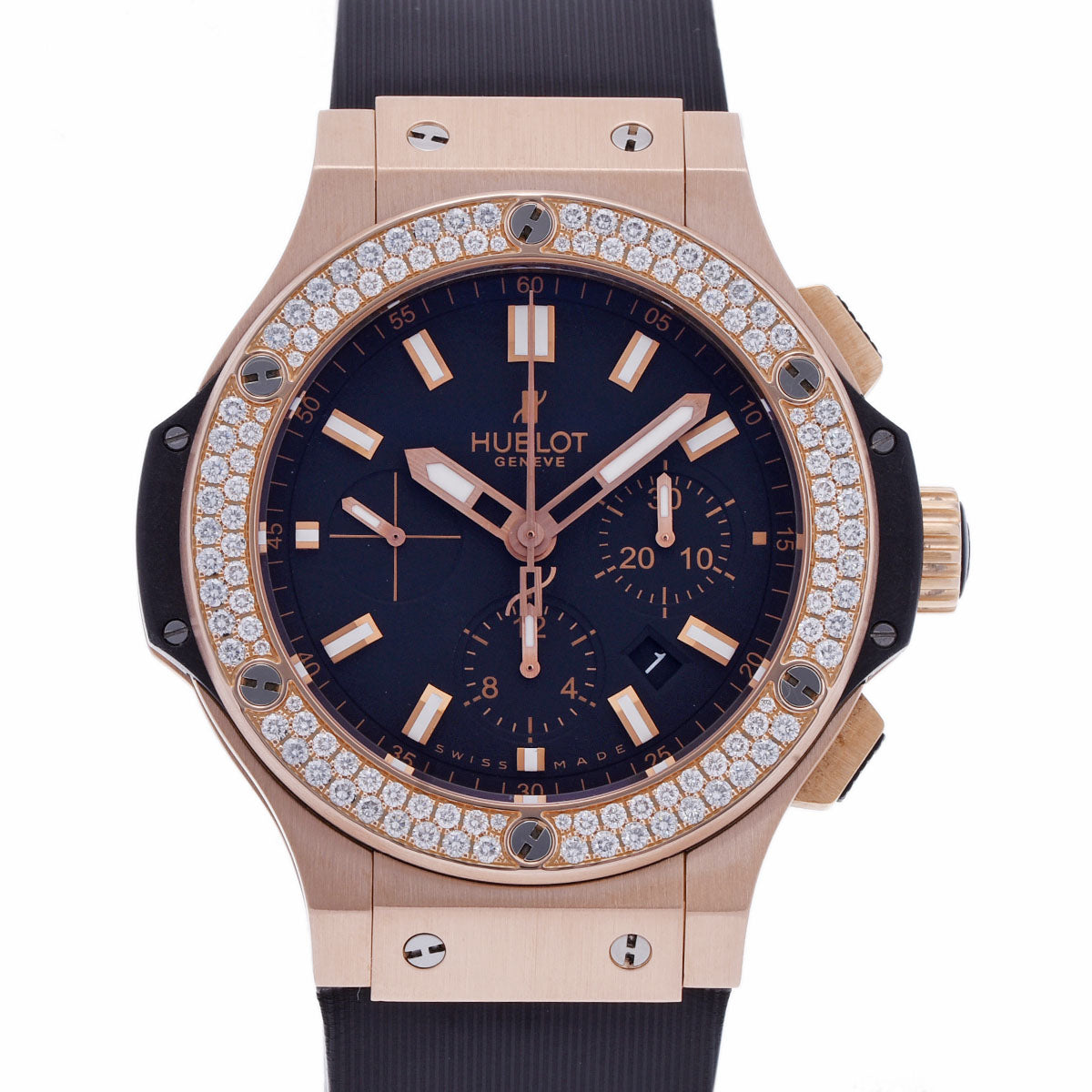 HUBLOT ウブロ ビッグバン エボリューション 301.PX.1180.RX.1104 メンズ PG/ラバー 腕時計 自動巻き 黒文字盤 Aランク 中古 