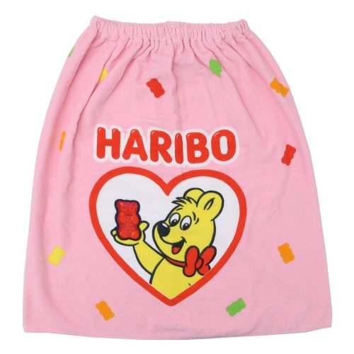 HARIBO ラップタオル 巻きタオル60cm ピンク お菓子パッケージ ニシオ サマー レジャー用品 海 プール 着替えタオル キャラクター グッズ