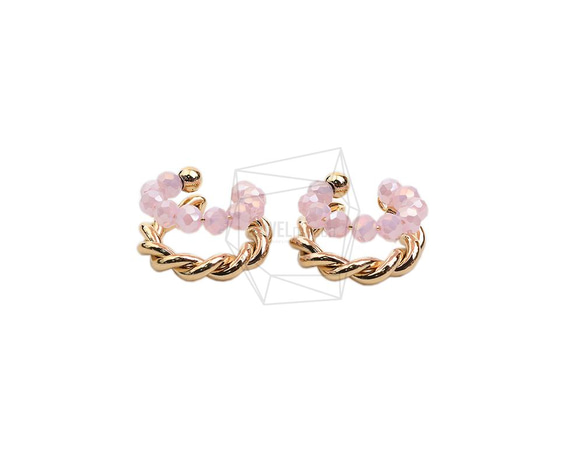 ERG-2046-G【2個入り】ビーズラウンドイヤーカフ/Beads Round Earcuffs Earrings