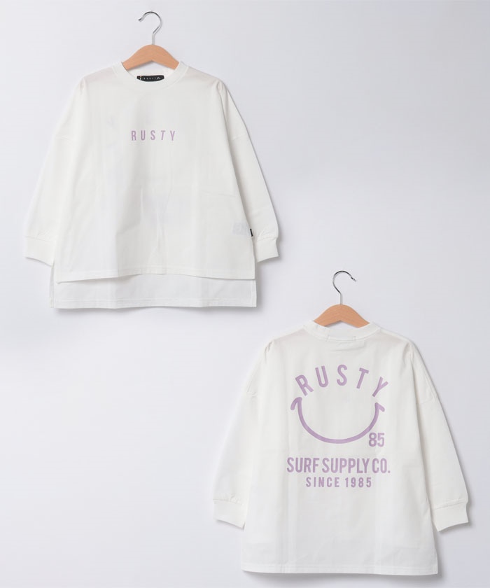 ラスティ　キッズ/【RUSTY】KIDSナガソデ Tシャツ