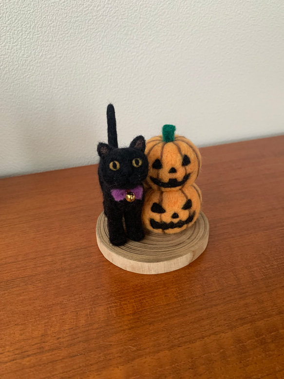 ハロウィン　黒猫　ハロウィン飾り