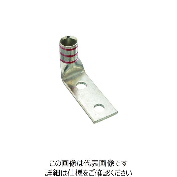 銅製圧縮端子 2穴 電線サイズ AWG8 取付穴サイズ 51mm 取付穴間隔 160mm バレル角度 90度 LCDX8-10AF- 158-8328（直送品）