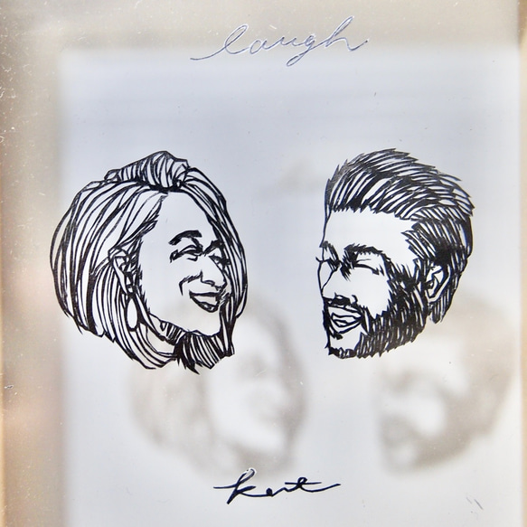 切り絵　L判orハガキサイズ「laugh」インテリア　プレゼント