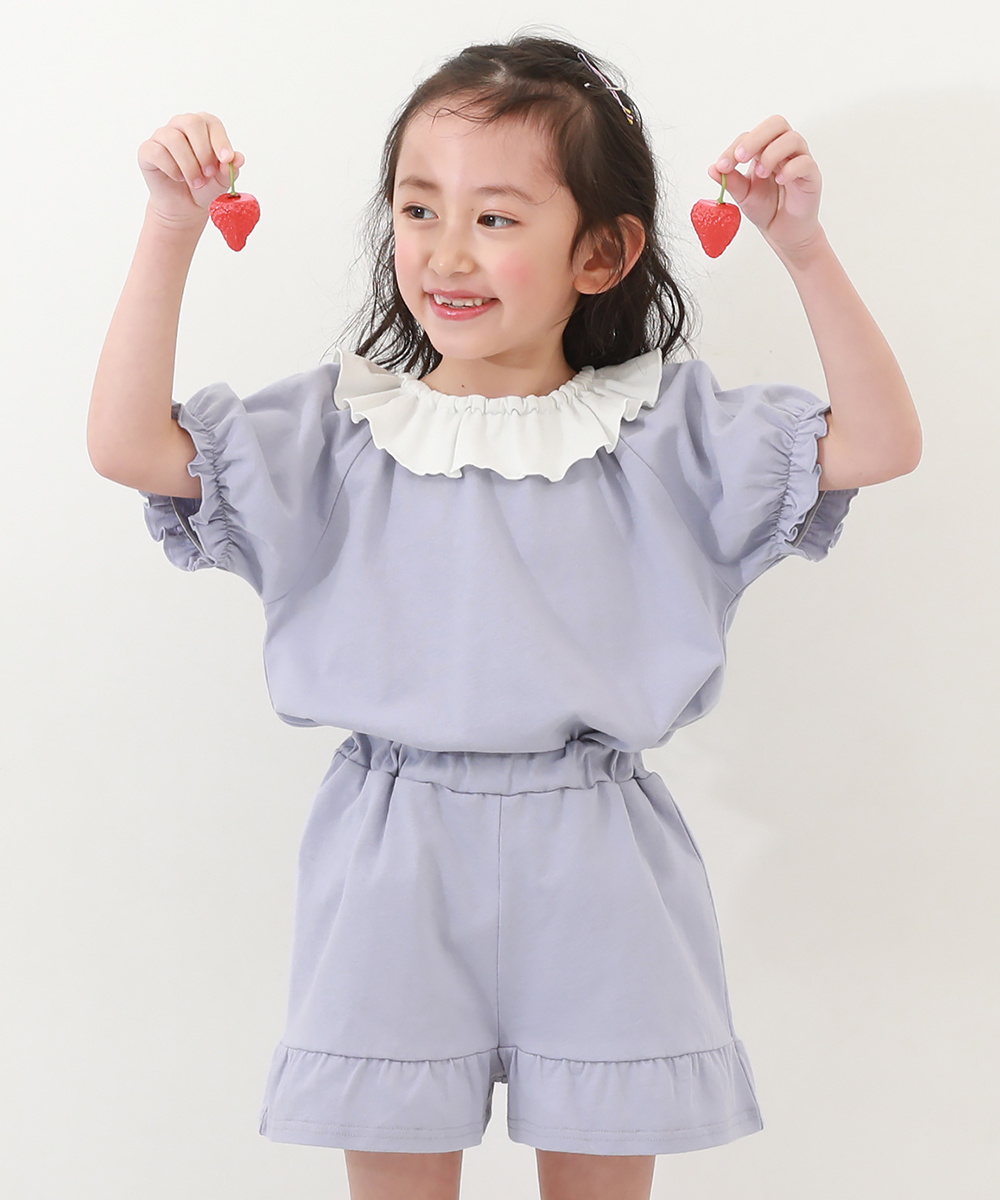 デビロック/どっちも前 フリル半袖パジャマ 子供服 キッズ 女の子 ルームウェア 半袖ルームウェア･･･