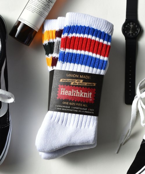 【Healthknit / ヘルスニット】3足セット ヘビーウェイト ロング ハイ クルー ソックス 靴下 3PACK SET SOCKS