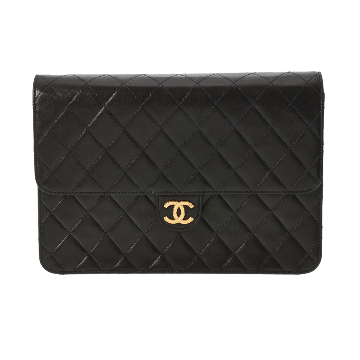 CHANEL シャネル マトラッセ チェーンショルダー 黒 レディース ラムスキン ショルダーバッグ ABランク 中古 