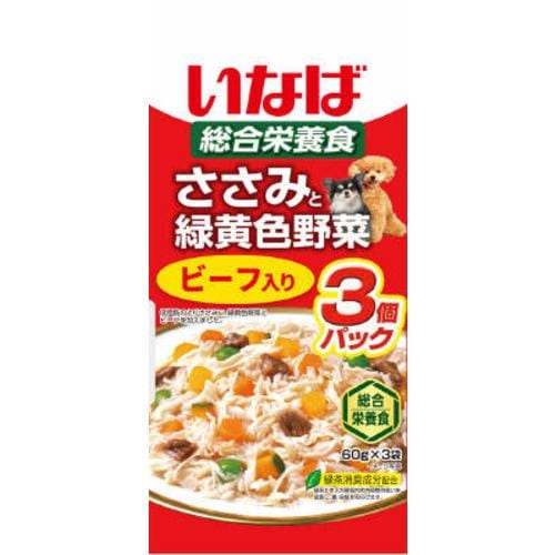 いなばペットフード いなば ささみと野菜ビーフ 60g×3袋